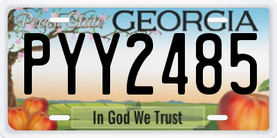 GA license plate PYY2485