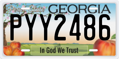 GA license plate PYY2486