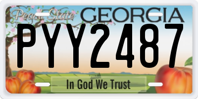 GA license plate PYY2487