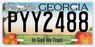 GA license plate PYY2488