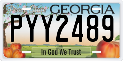GA license plate PYY2489