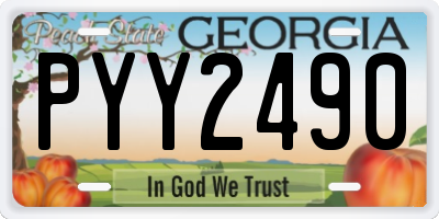 GA license plate PYY2490