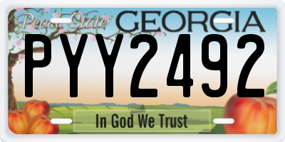 GA license plate PYY2492