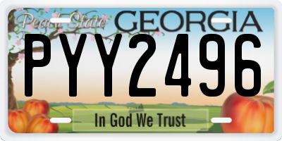 GA license plate PYY2496