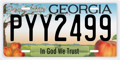 GA license plate PYY2499