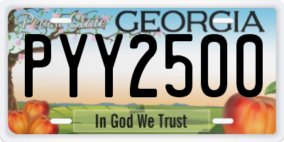 GA license plate PYY2500