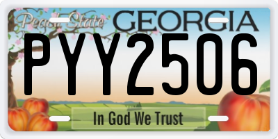 GA license plate PYY2506