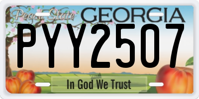 GA license plate PYY2507