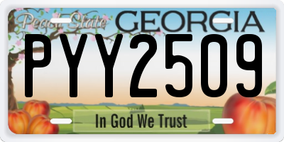 GA license plate PYY2509
