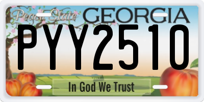 GA license plate PYY2510