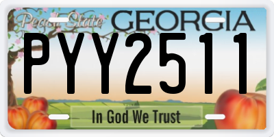GA license plate PYY2511