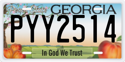 GA license plate PYY2514