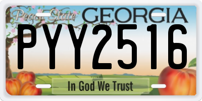 GA license plate PYY2516