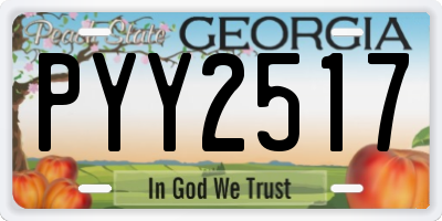 GA license plate PYY2517