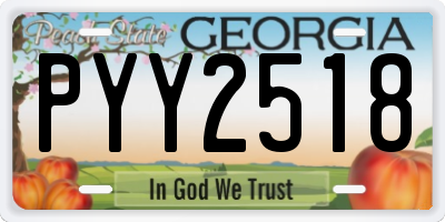GA license plate PYY2518