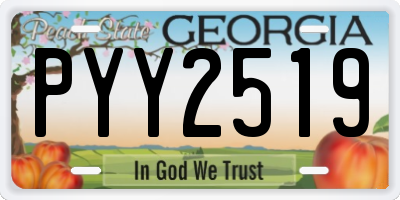 GA license plate PYY2519