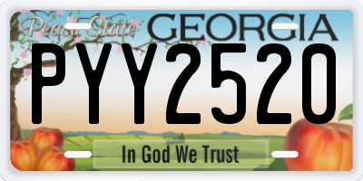 GA license plate PYY2520