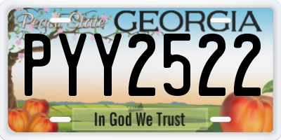GA license plate PYY2522