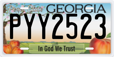 GA license plate PYY2523