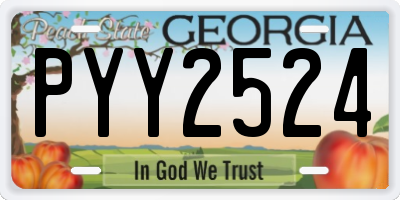 GA license plate PYY2524