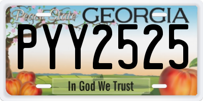 GA license plate PYY2525
