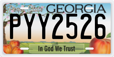 GA license plate PYY2526
