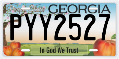 GA license plate PYY2527