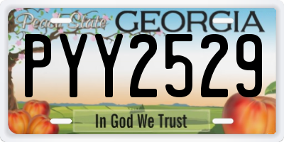 GA license plate PYY2529