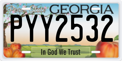 GA license plate PYY2532