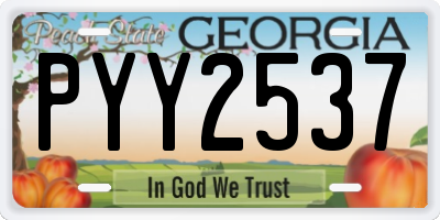 GA license plate PYY2537