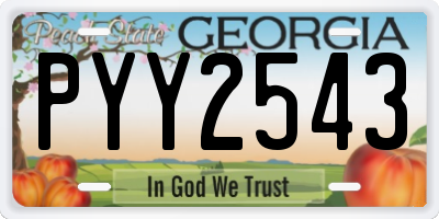 GA license plate PYY2543