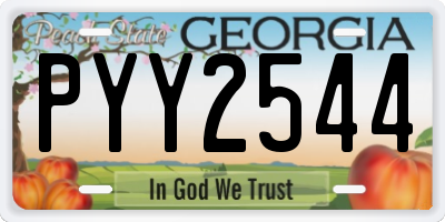 GA license plate PYY2544