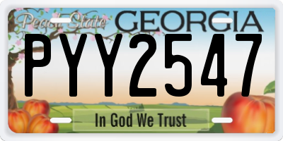GA license plate PYY2547