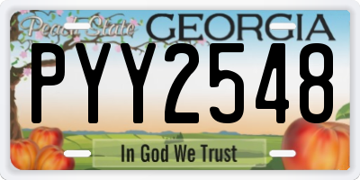 GA license plate PYY2548