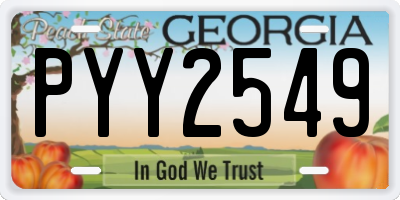 GA license plate PYY2549