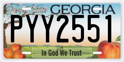 GA license plate PYY2551