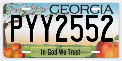 GA license plate PYY2552