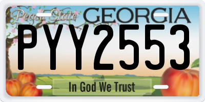 GA license plate PYY2553