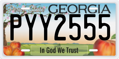 GA license plate PYY2555