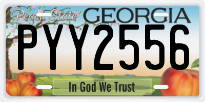 GA license plate PYY2556