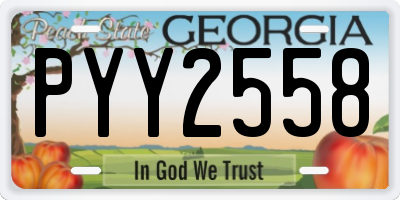 GA license plate PYY2558