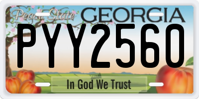GA license plate PYY2560