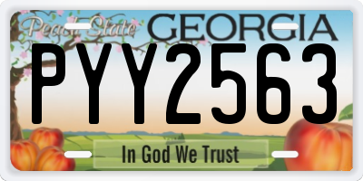 GA license plate PYY2563