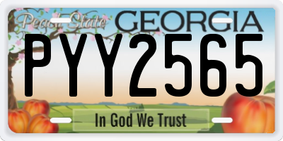 GA license plate PYY2565