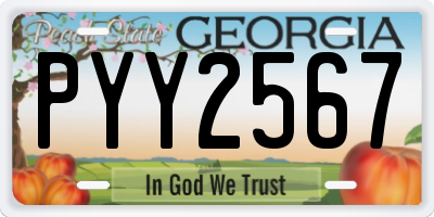 GA license plate PYY2567