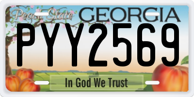 GA license plate PYY2569