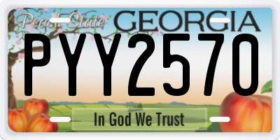 GA license plate PYY2570