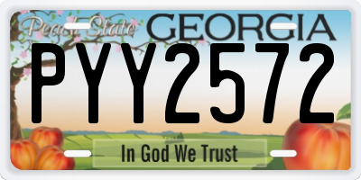 GA license plate PYY2572