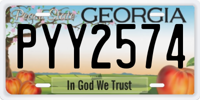 GA license plate PYY2574