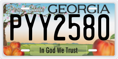 GA license plate PYY2580